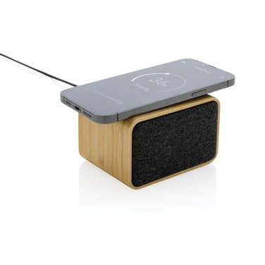 Logotrade business gift image of: RCS Rplastic 3W speaker with bamboo 5W wireless